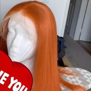 Orange lace wig
